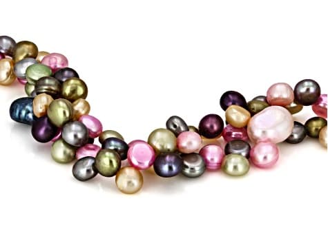 Multi Color Cultured Freshwater Pearl 32 Inch Necklace