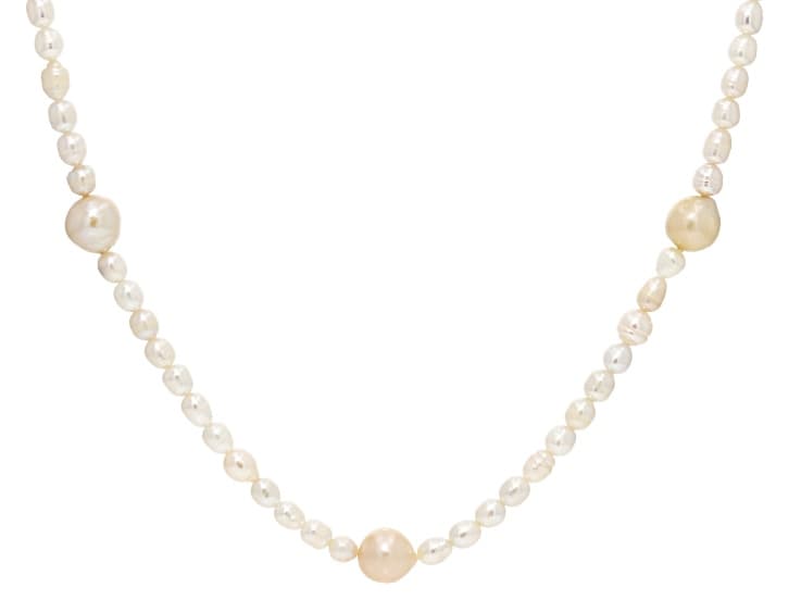 5mm & 10mm White Cultured Freshwater Pearl 36" Endless Strand Necklace