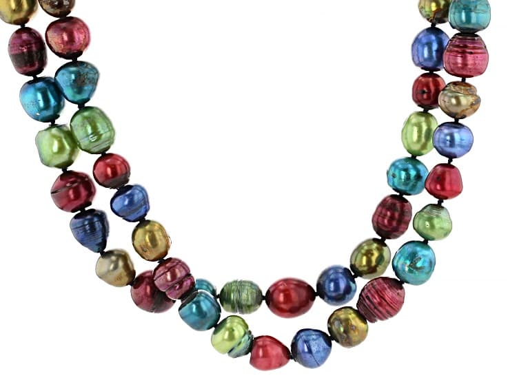 Multi-Color Cultured Freshwater Pearl 48 Inch Endless Strand Necklace