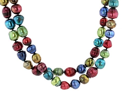 Multi-Color Cultured Freshwater Pearl 48 Inch Endless Strand Necklace
