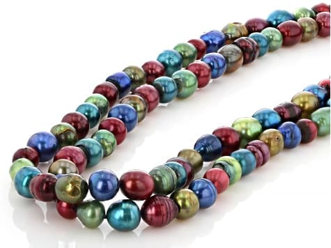 Multi-Color Cultured Freshwater Pearl 48 Inch Endless Strand Necklace