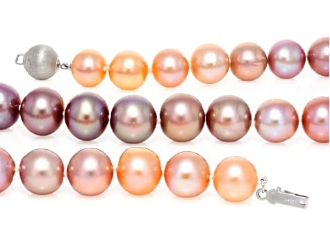 Ombre Cultured Kasumiga Pearl Rhodium Over Sterling Silver 20" Necklace