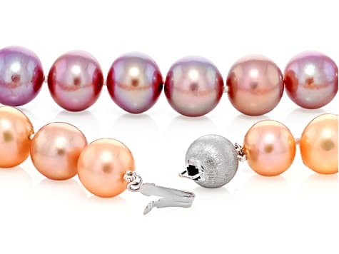 Ombre Cultured Kasumiga Pearl Rhodium Over Sterling Silver 20" Necklace