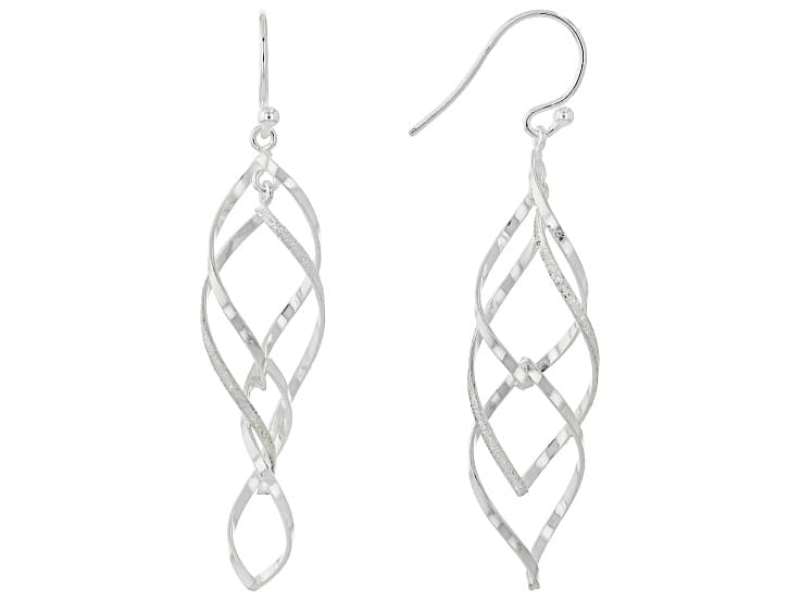 Sterling Silver Swirl Drop Earrings