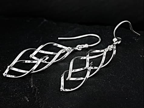 Sterling Silver Swirl Drop Earrings