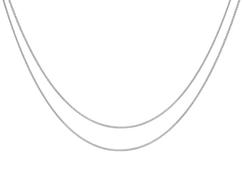 Sterling Silver 1mm Adjustable Wheat 24 Inch Chain Set Of 2