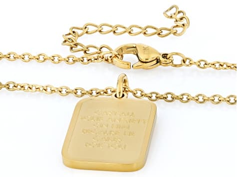 14K Yellow Gold Over Stainless Steel Bible Verse Pendant with Chain Set of 4