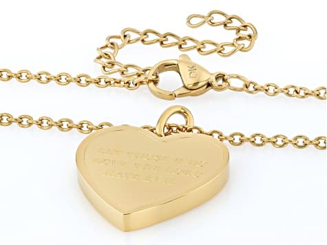 14K Yellow Gold Over Stainless Steel Bible Verse Pendant with Chain Set of 4