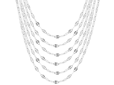 Sterling Silver Twisted Mirror Chain Necklace Set of 6