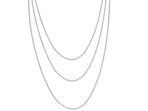 Sterling Silver 1mm Rope 16", 18" and 20" Chain Set of 3