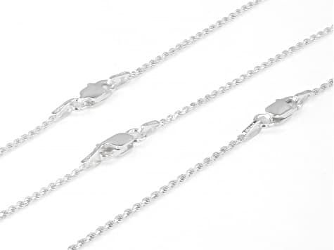 Sterling Silver 1mm Rope 16", 18" and 20" Chain Set of 3