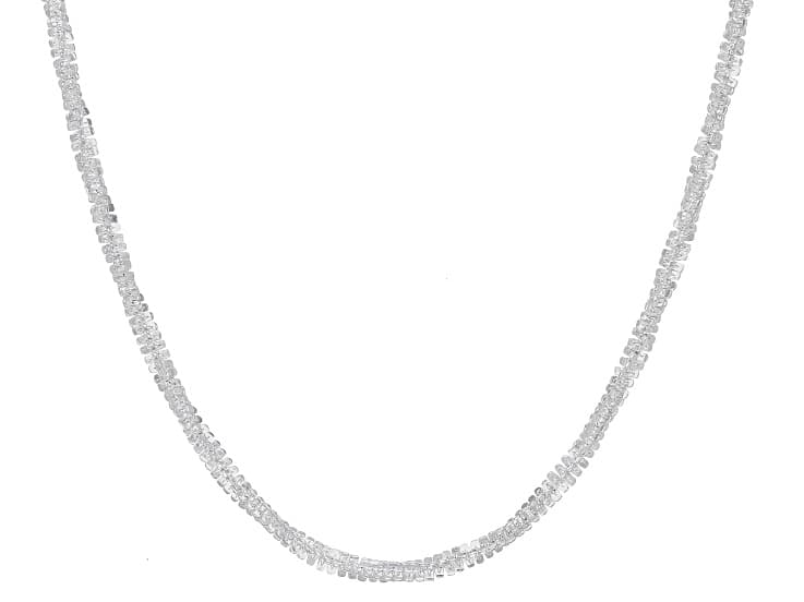 Sterling Silver Adjustable Diamond-Cut 1.4mm Twisted Criss-Cross 24" Chain