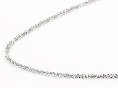 Sterling Silver Adjustable Diamond-Cut 1.4mm Twisted Criss-Cross 24" Chain
