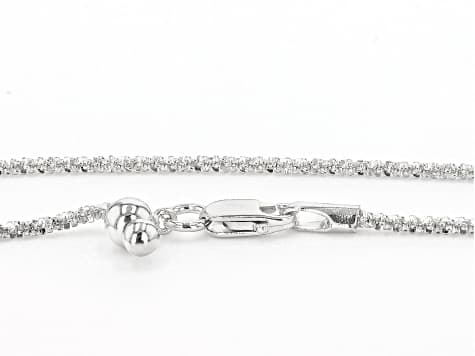 Sterling Silver Adjustable Diamond-Cut 1.4mm Twisted Criss-Cross 24" Chain