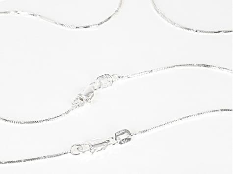 Sterling Silver Set Of 2 20 And 24 Inch Snake Chains With Diamond-Cut Stations