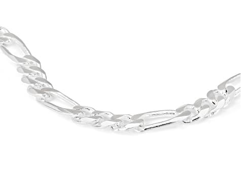 Sterling Silver Over Bronze 6mm Figaro 24 Inch Necklace