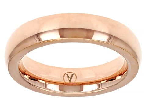 18K Rose Gold Over Stainless Steel High Polish 5mm Band Ring