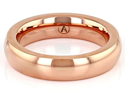 18K Rose Gold Over Stainless Steel High Polish 5mm Band Ring