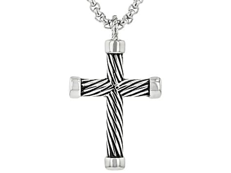 Stainless Steel Cross Pendant With Chain