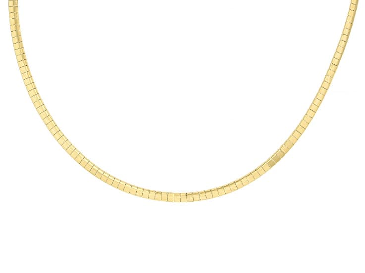 18K Yellow Gold Over Stainless Steel 4mm Omega 18" Chain