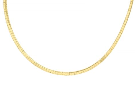 18K Yellow Gold Over Stainless Steel 4mm Omega 18" Chain