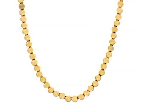 18K Yellow Gold Over Stainless Steel 6mm Bead Necklace