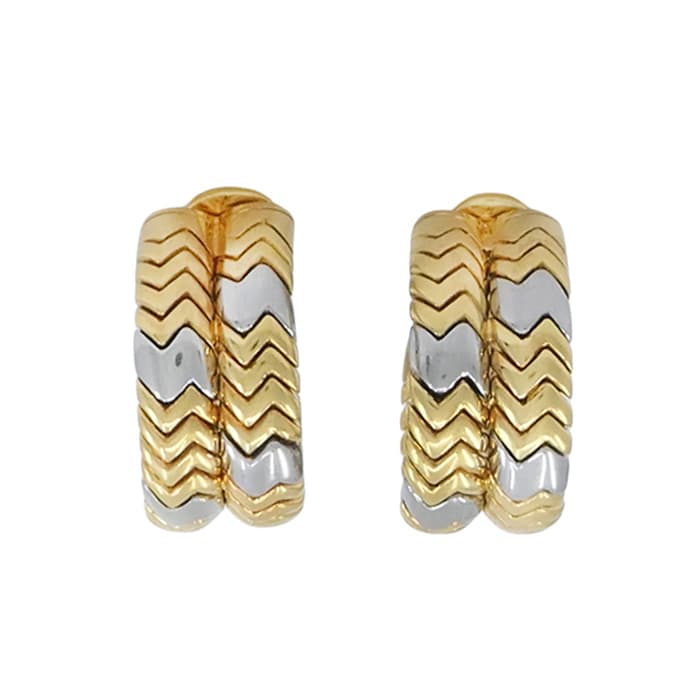 Gold and Stainless Steel Spiga Double Hoop Earclips