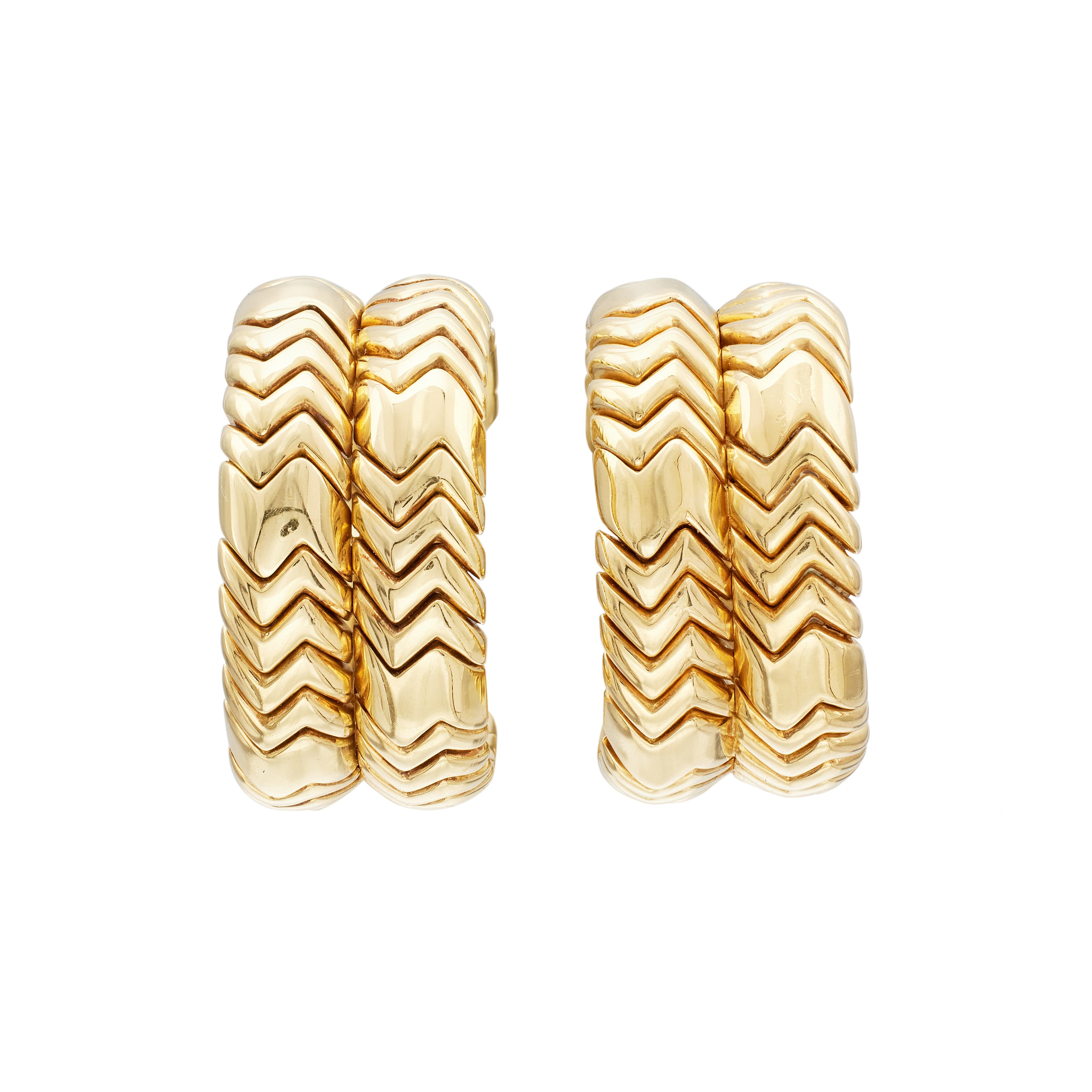 Gold Spiga Double Hoop Earclips