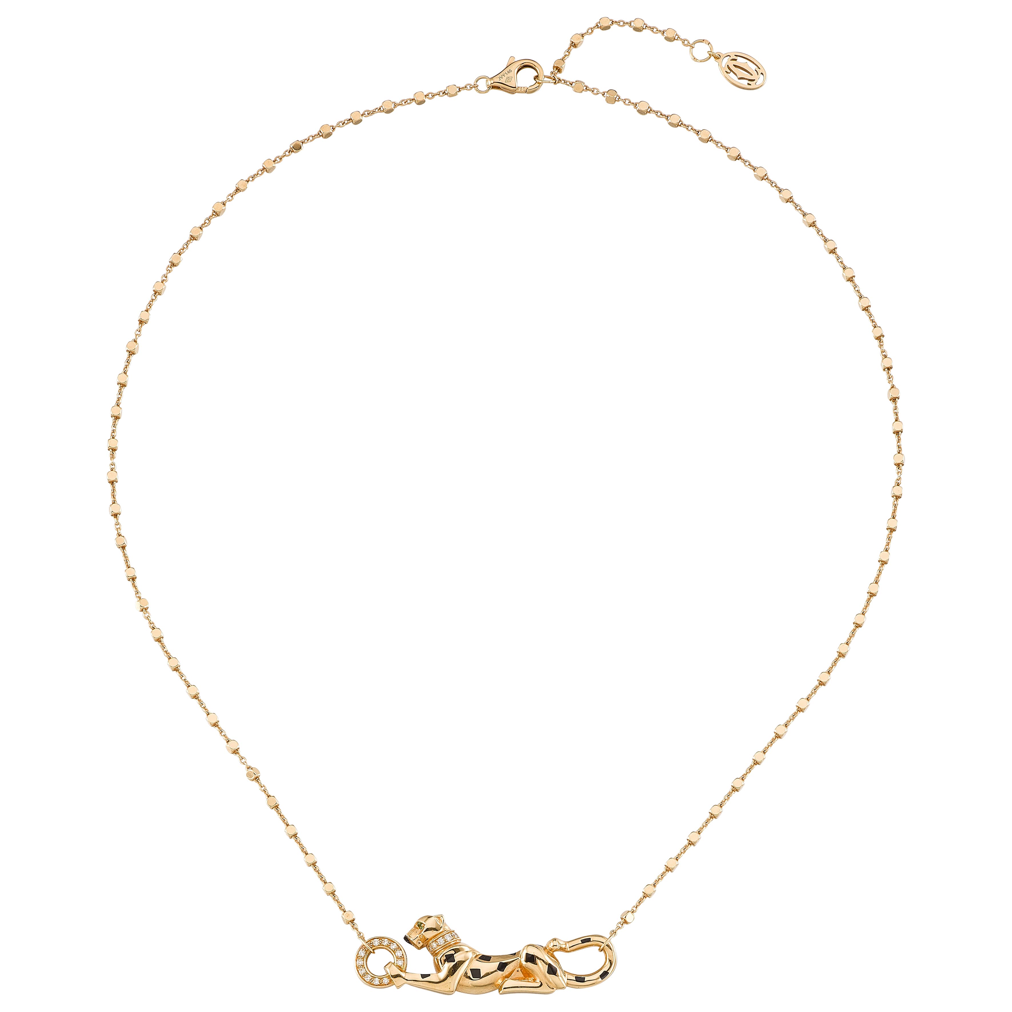 Gold, Emerald, Onyx and Diamond Panthère Necklace
