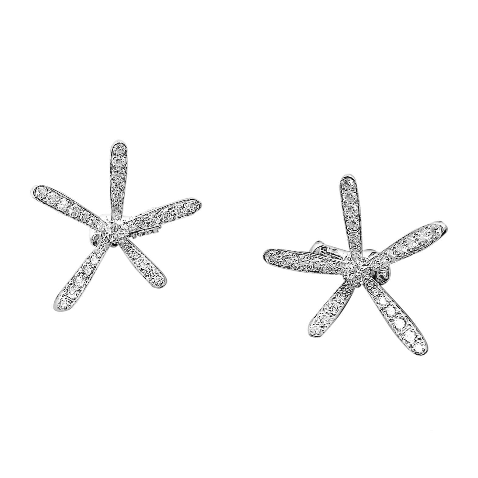 White Gold and Diamond Caresse d'Eole Earclips