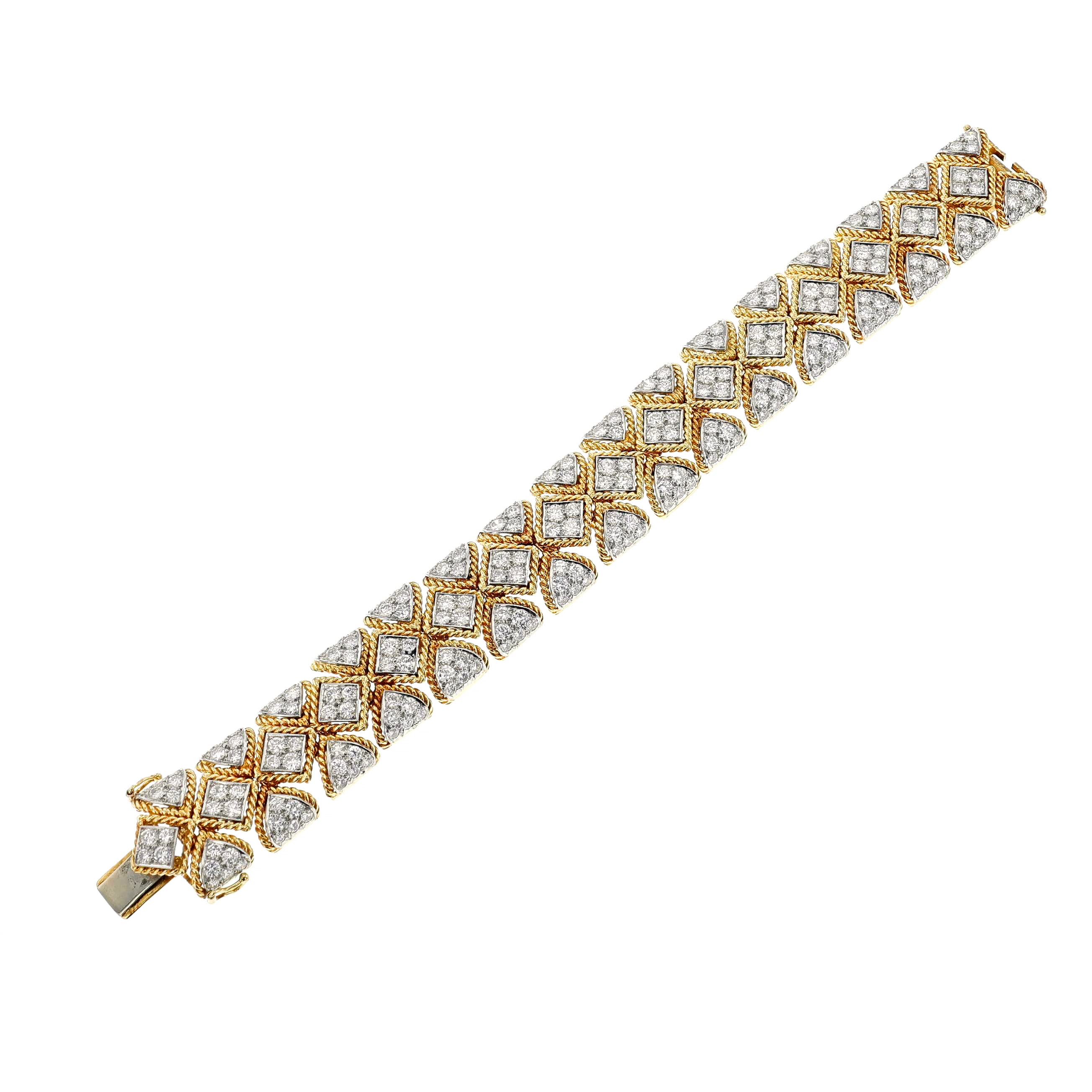 Vintage Gold, White Gold and Diamond Bracelet