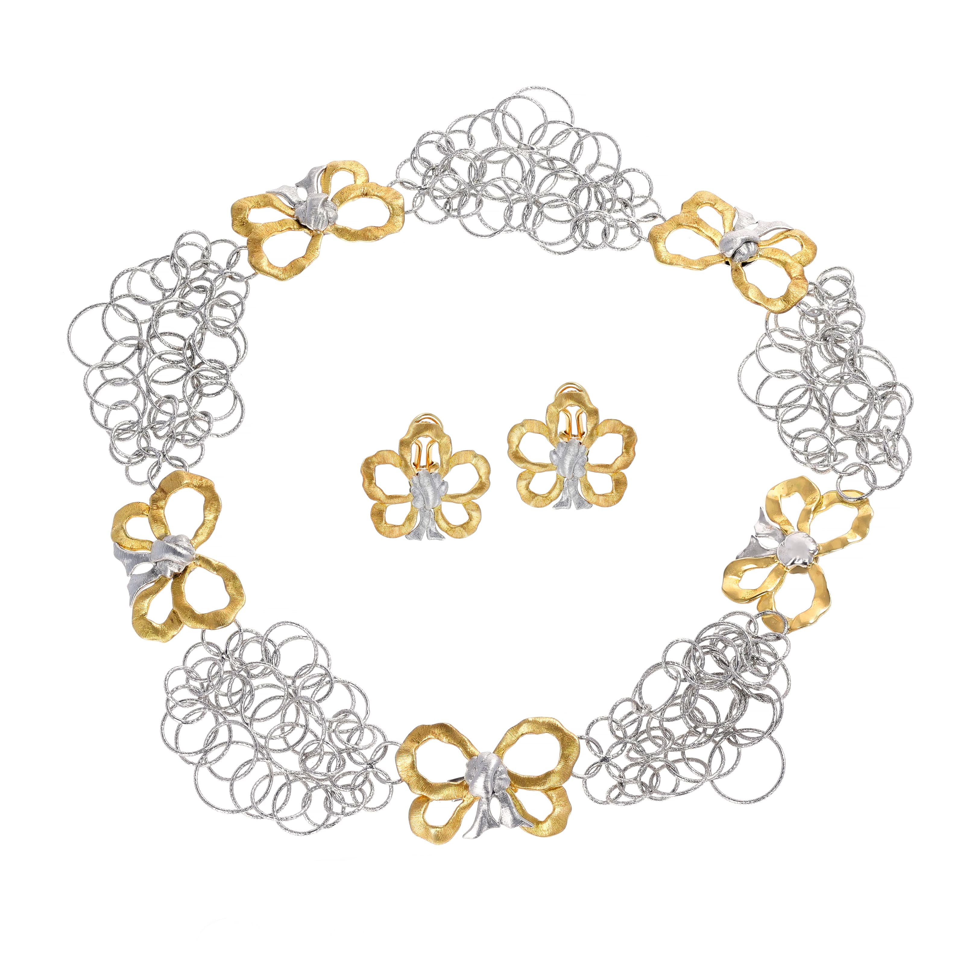 Gold and White Gold Necklace Demi Parure