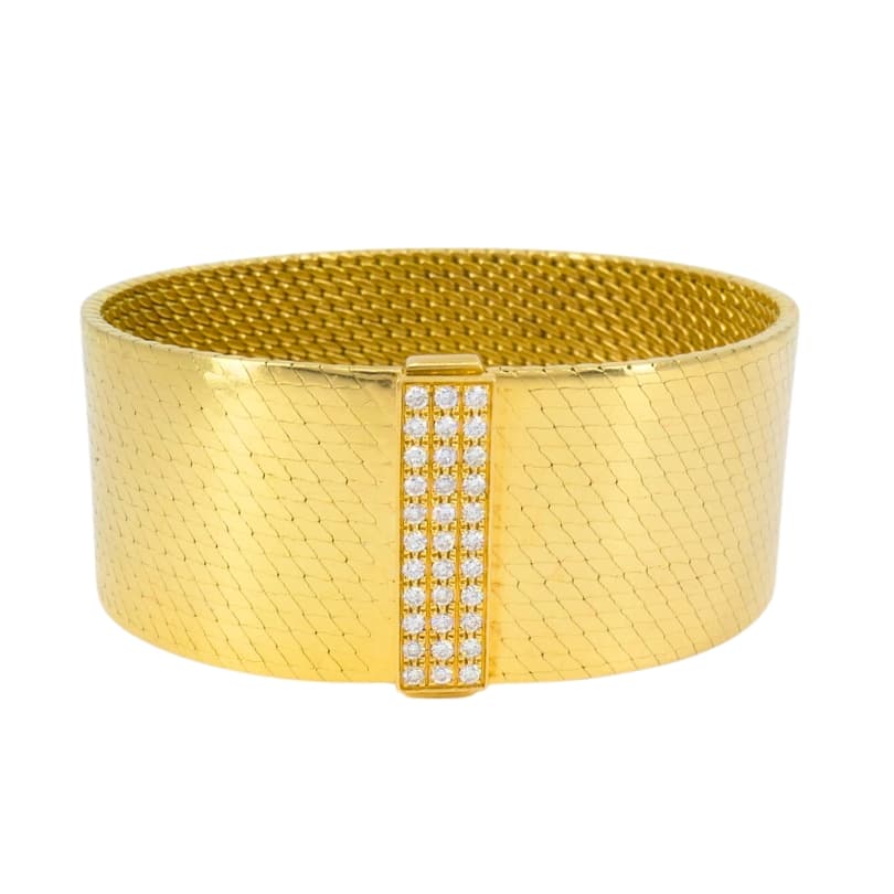 Vintage Gold and Diamond Woven Bracelet 