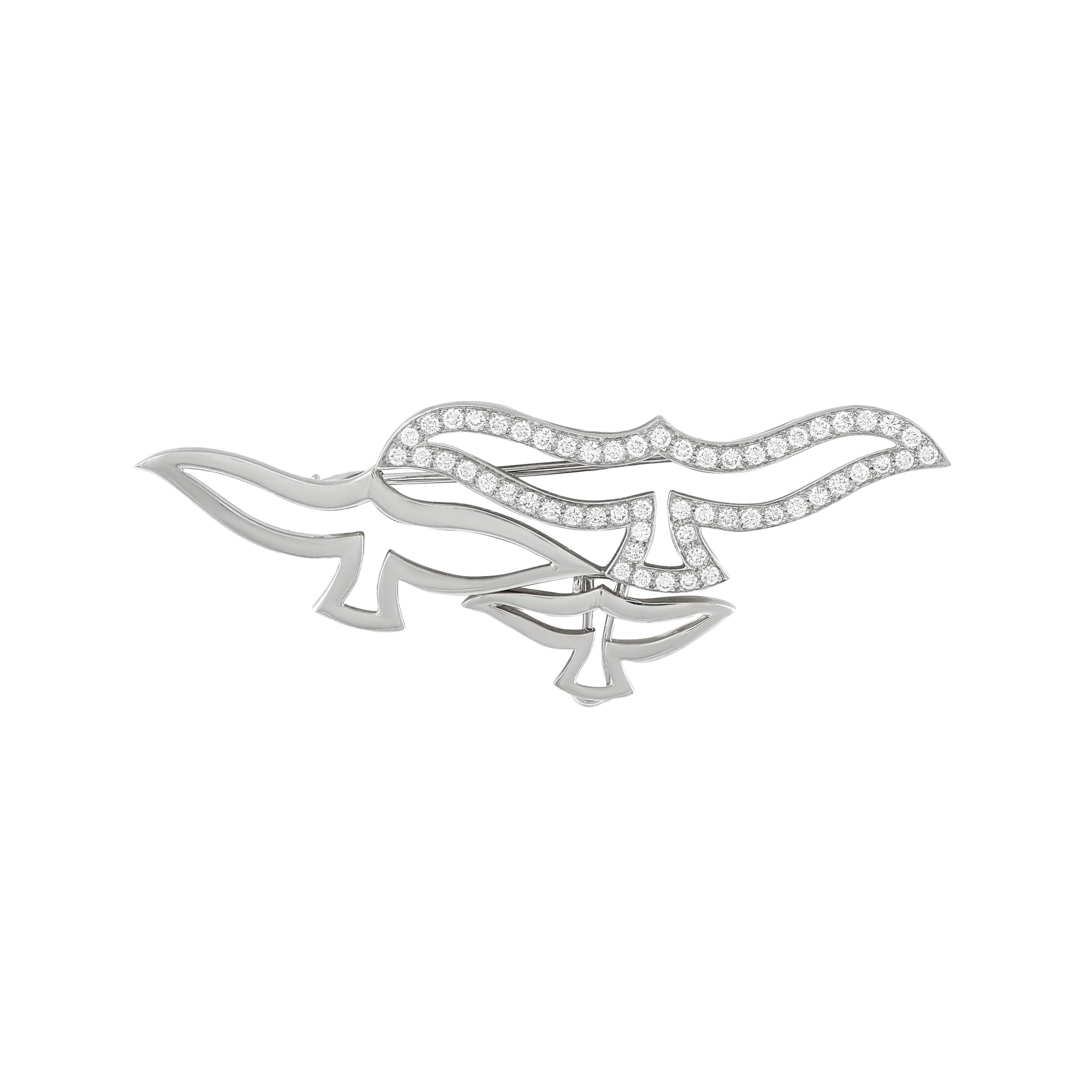 White Gold and Diamond Dove Brooch