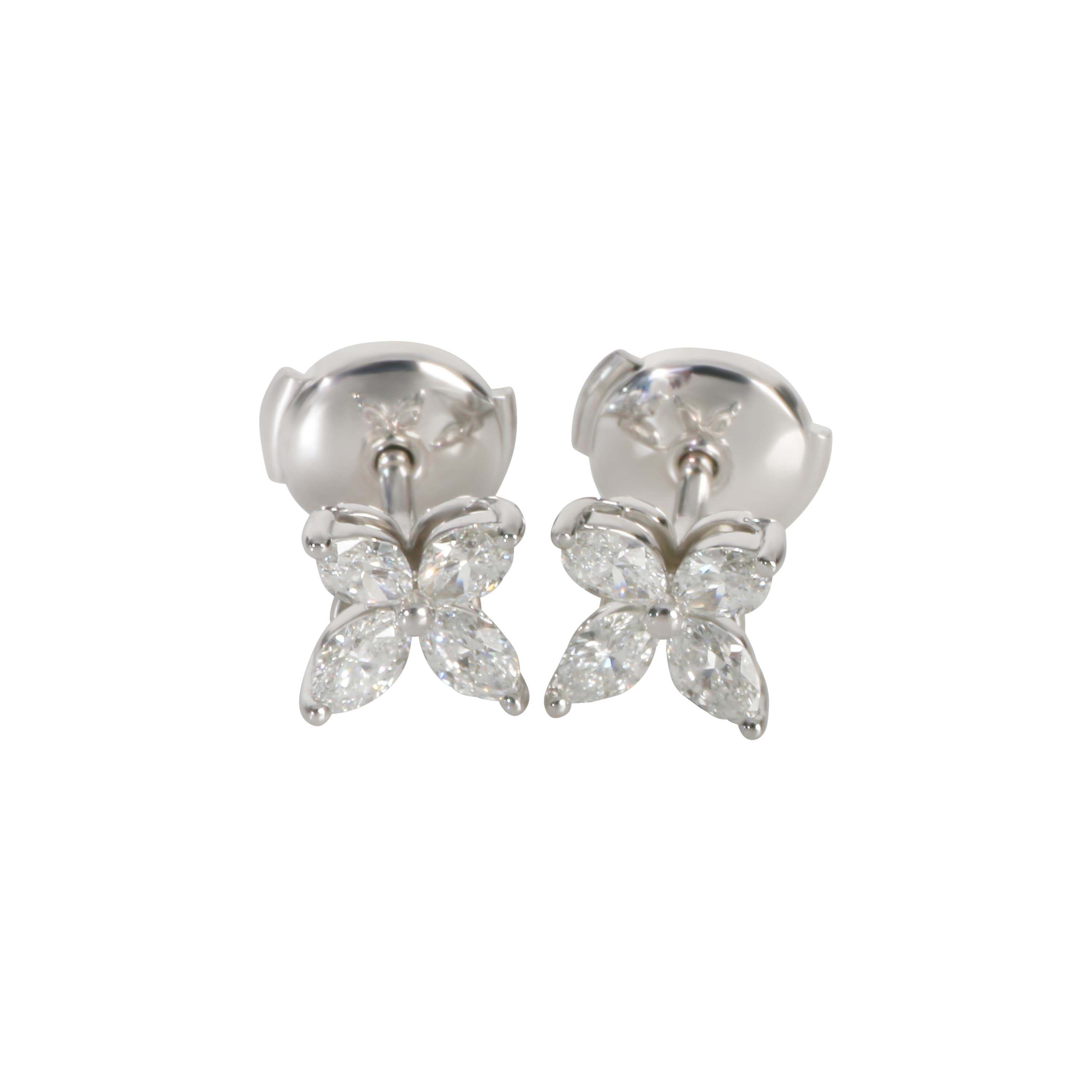 Platinum and Diamond Small Victoria Stud Earrings
