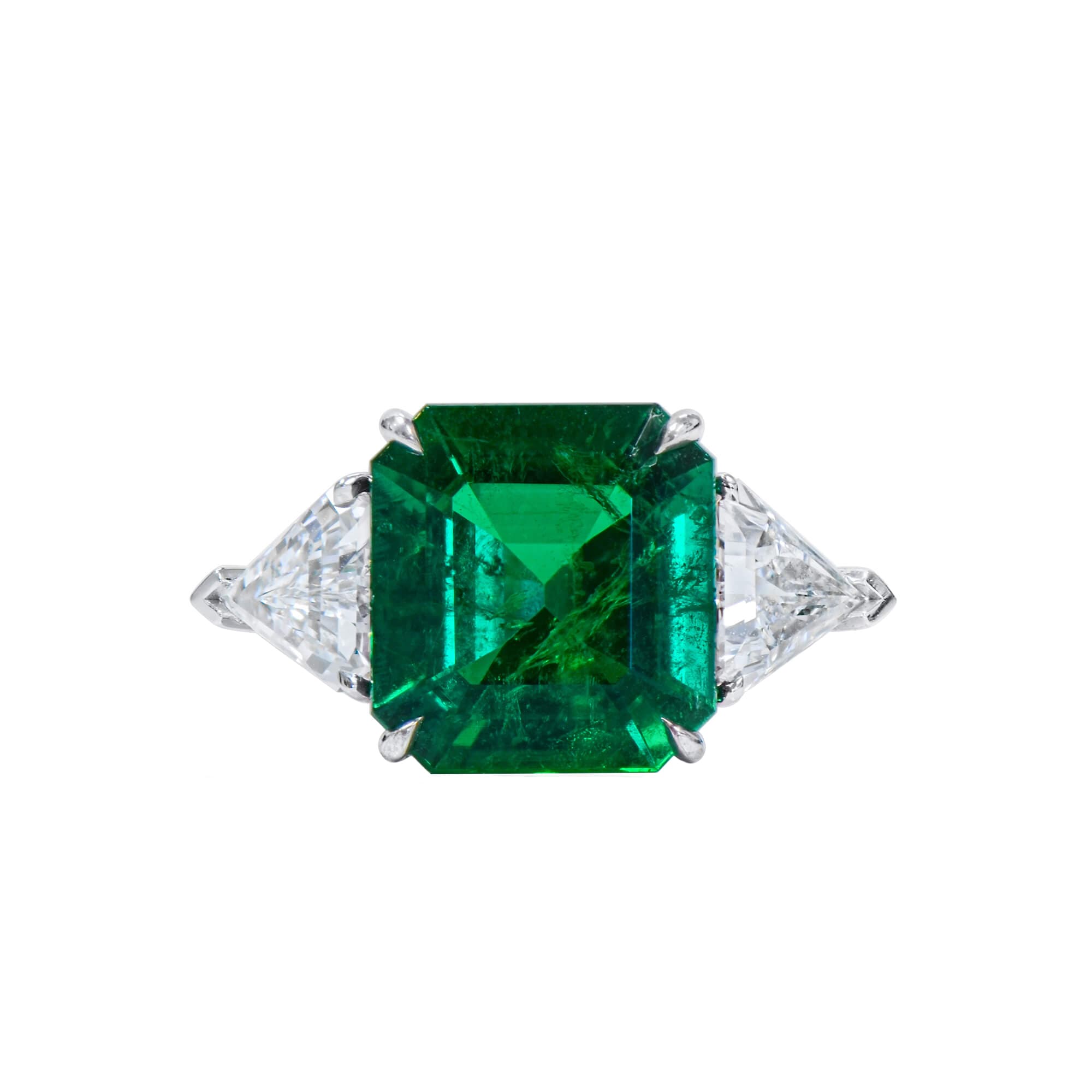 White Gold, 5.71ct Colombian Emerald and Diamond Ring