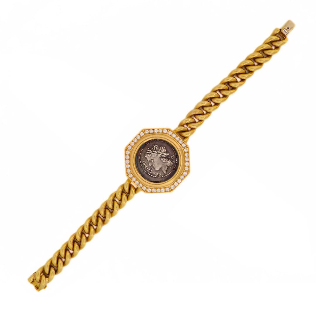 Gold, Diamond and Ancient Coin Monete Bracelet