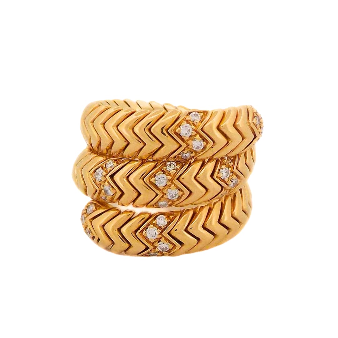 Gold and Diamond Spiga Ring 