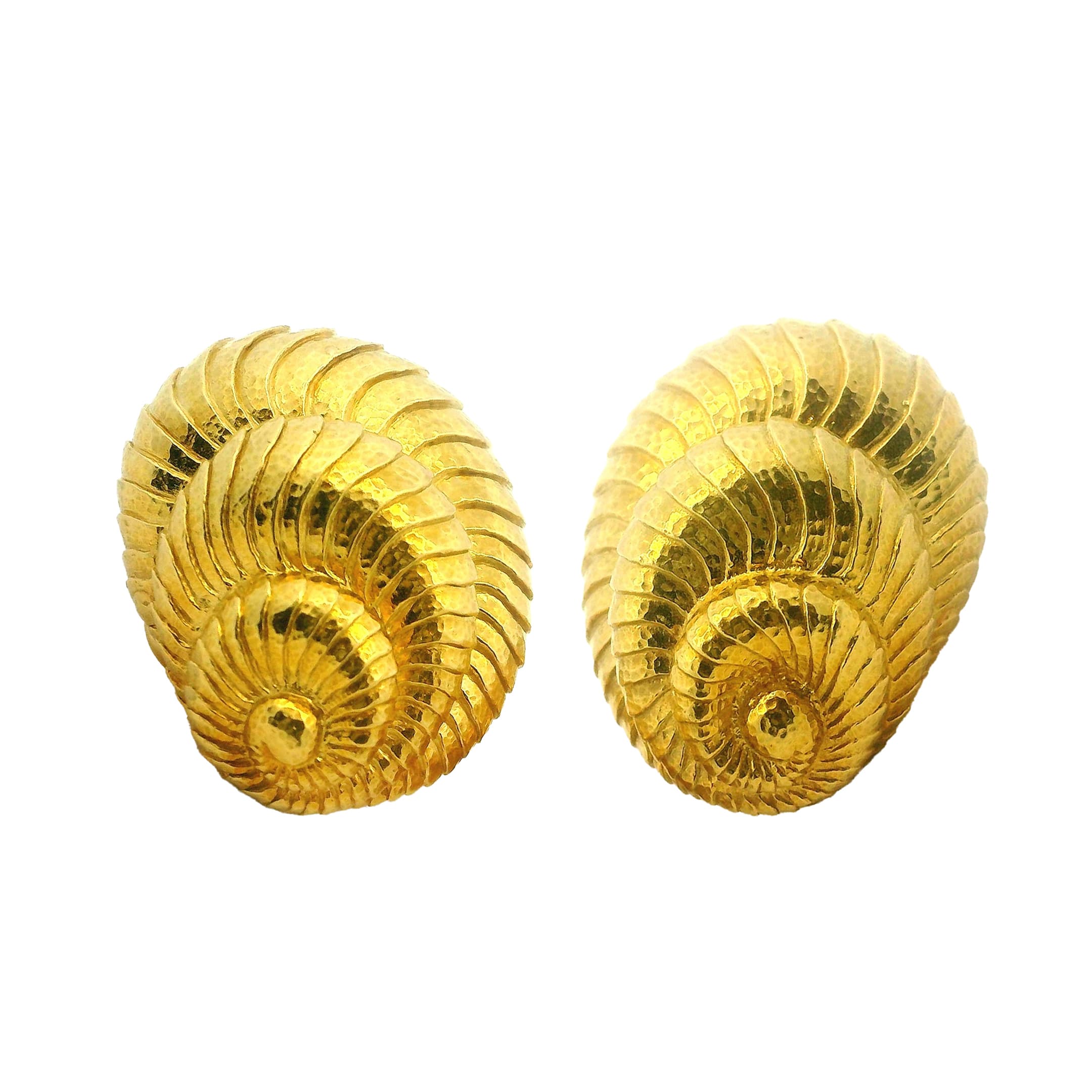 Vintage Gold Nautilus Shell Earclips