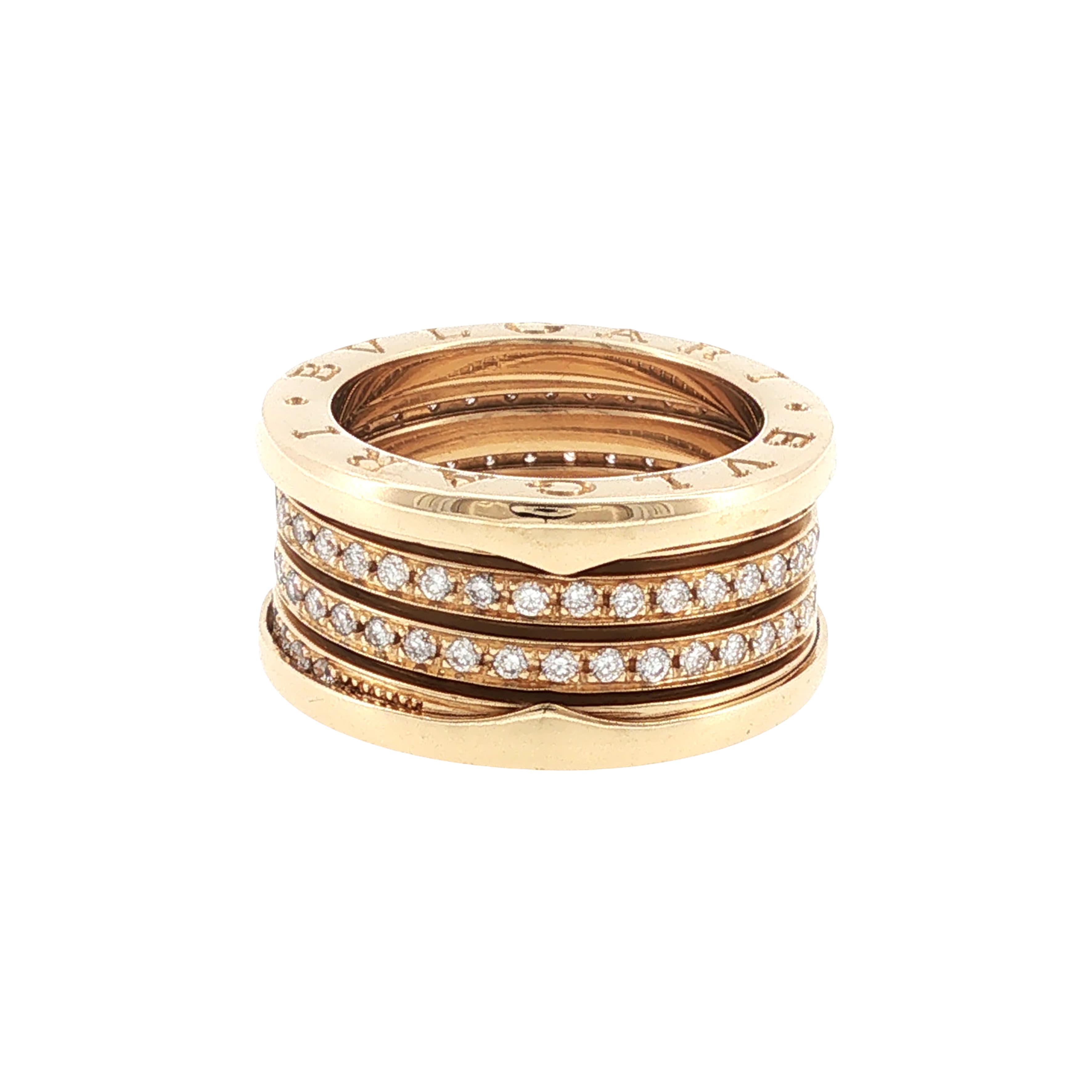 Gold and Diamond Three Row B.zero1 Ring