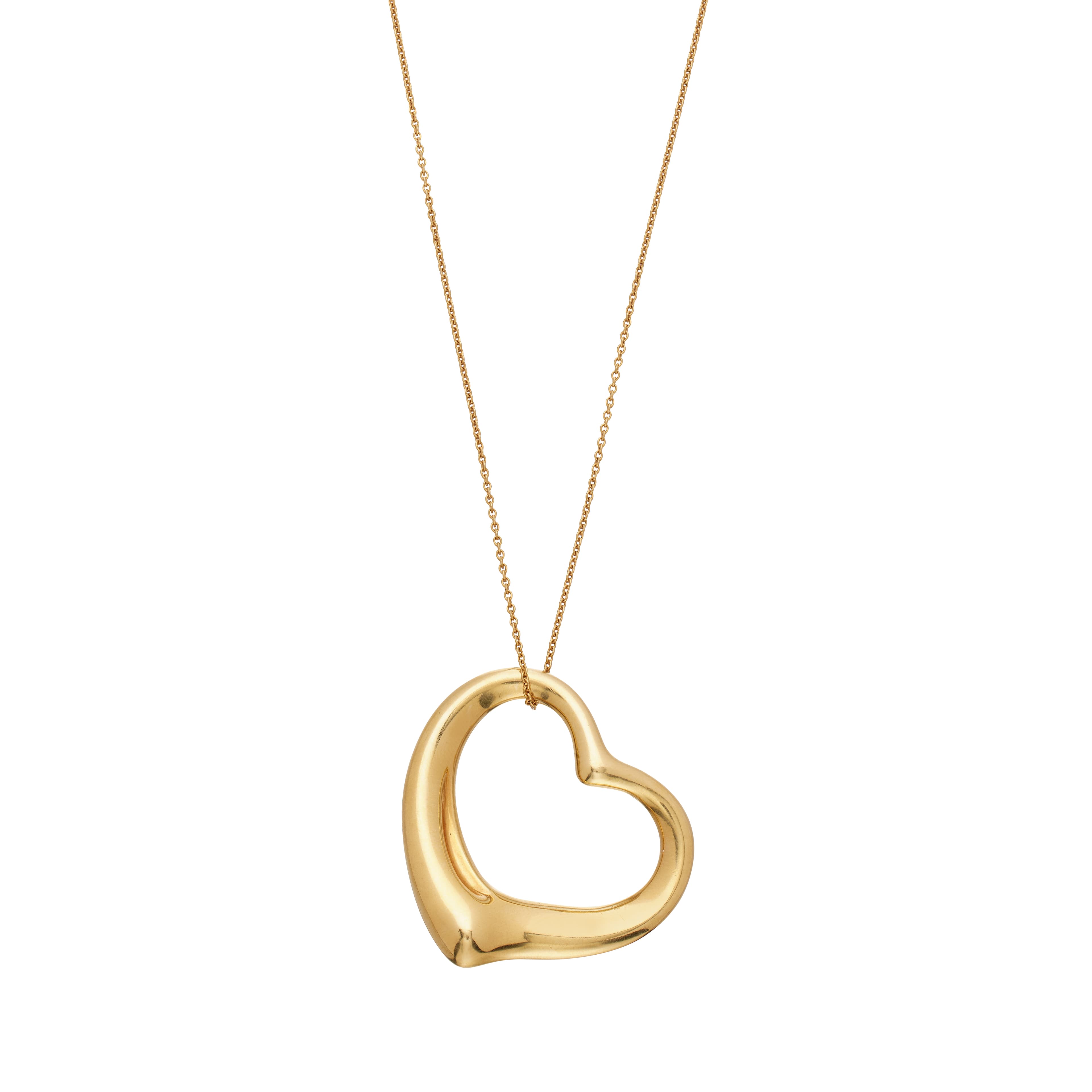Gold Open Heart Pendant Necklace