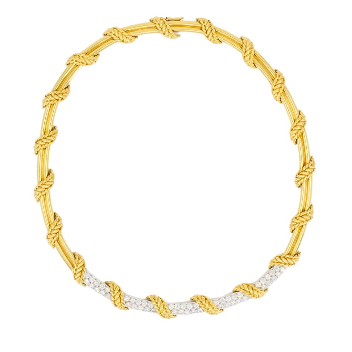 Gold, White Gold and Diamond Collar Necklace