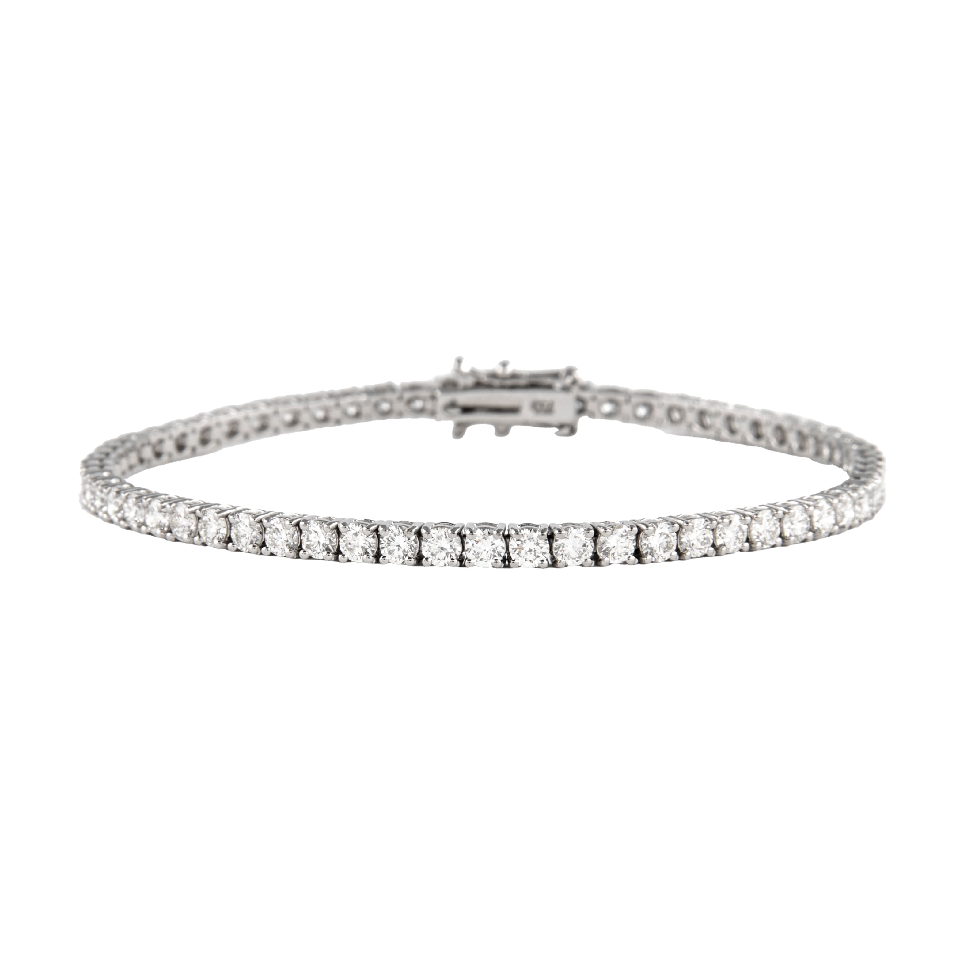 White Gold and 4.85ctw Round Brilliant Cut Diamond Tennis Bracelet