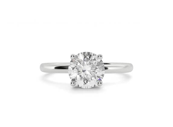 Paloma solitaire round cut Diamond 18k white gold