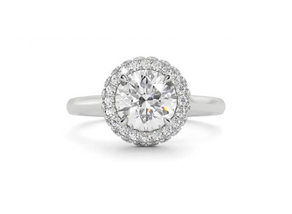 Cassia halo round cut Diamond 18k white gold