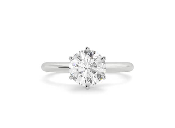 Allure solitaire round cut Diamond 18k white gold