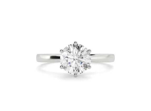 Grace solitaire round cut Diamond 18k white gold