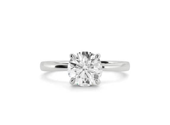 Starlight solitaire round cut Diamond 18k white gold