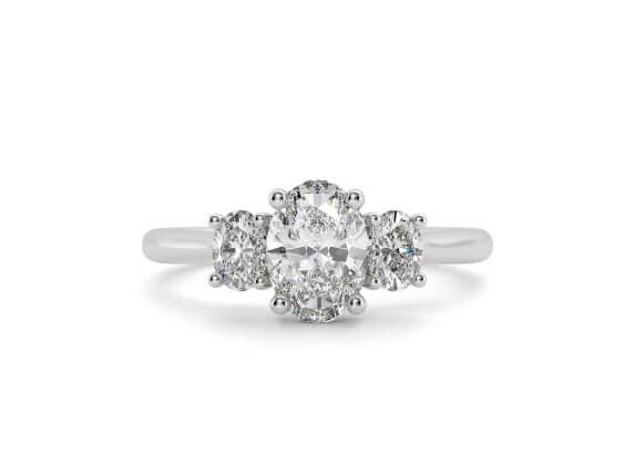 Venice trilogy oval cut Diamond 18k white gold