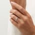 Contour solitaire round cut Diamond 18k white gold